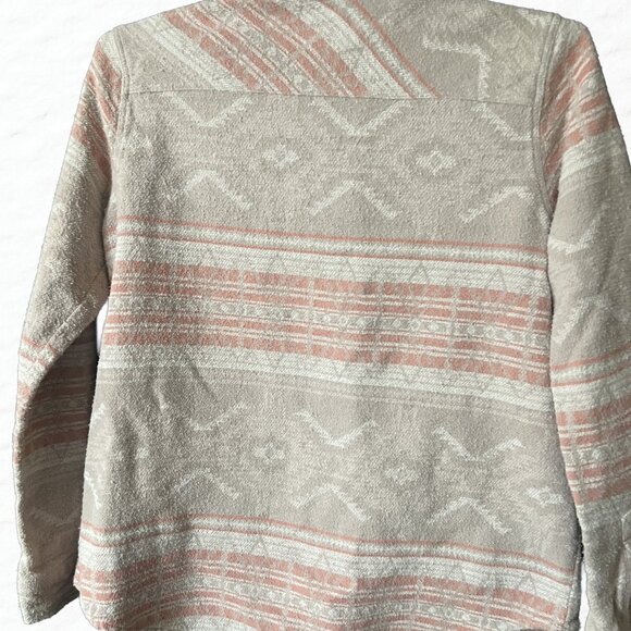 Rock & Roll Denim Beige & Rust Aztec Patterned Shirt Jacket XL - Picture 6 of 12